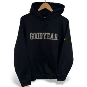 Goodyear tires sweatshirt Black Hoodie for Men unisex medium NEW front pocket